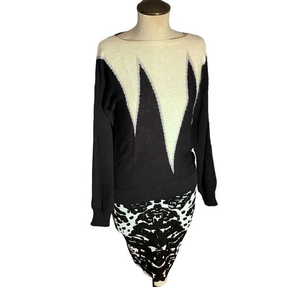 Lucy Paris black white ink blot skirt  small - Picture 9 of 15